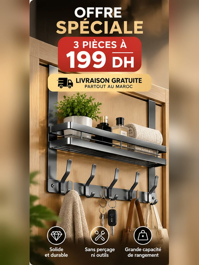 Offre spéciale : 3 porte-manteaux de porte à 199 DH, livraison gratuite